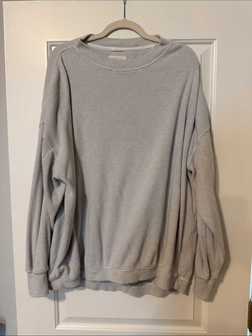Aerie Light Gray Waffle Knit Sweater - Picture 3 of 6